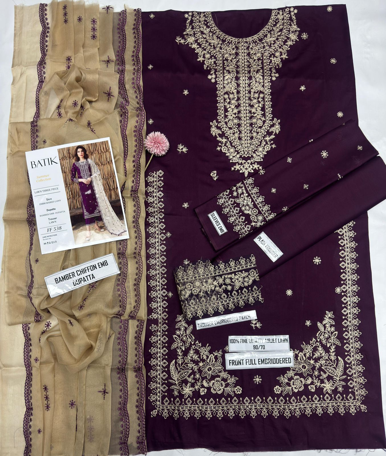 3PC Embroidery Dress