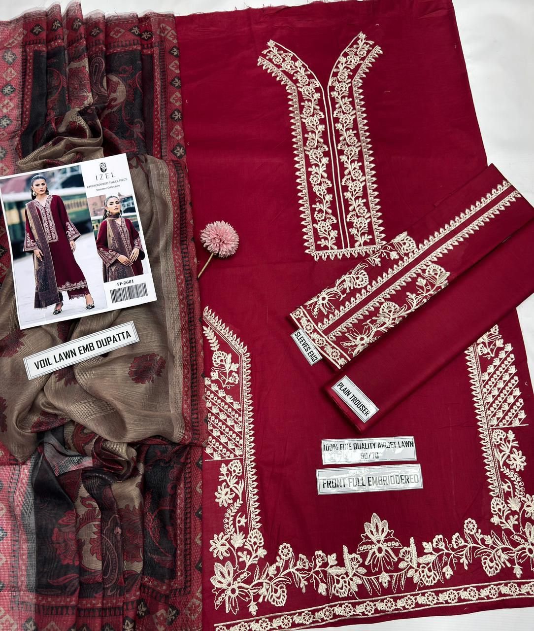 3PC Embroidery Dress