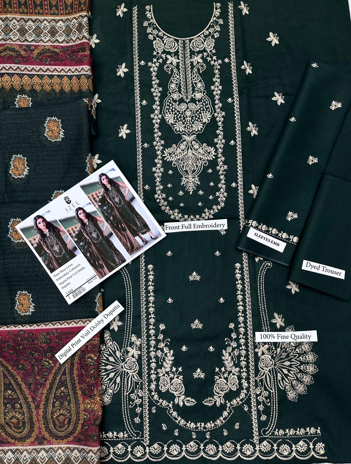 3PC Embroidery Dress