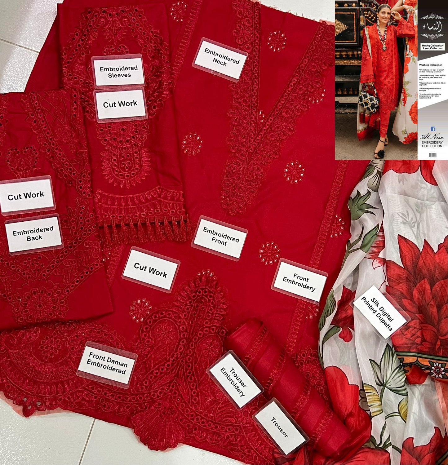 Embroidery Dress 3PC