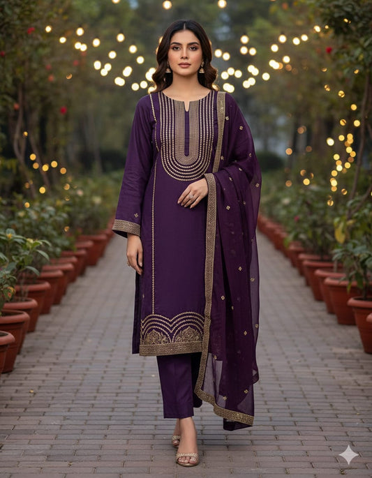 Embroidery Dress 3PC