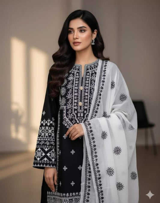 Embroidery Dress 3PC